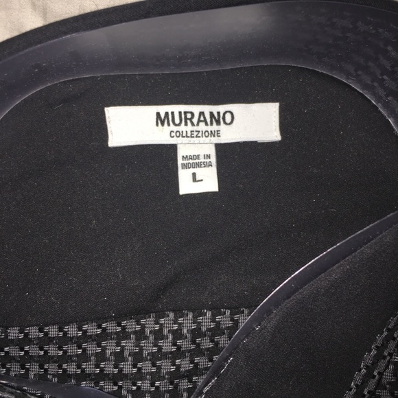 💚❤️ NWT Murano Houndstooth Black Grey Dress Shirt - Picture 4 of 6